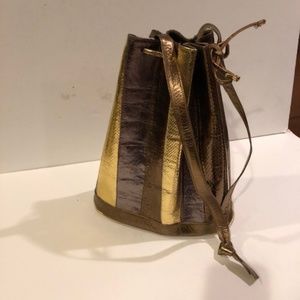 NEW WOMENS MULTI METALLIC SNAKE SKIN TOTE HANDBAG